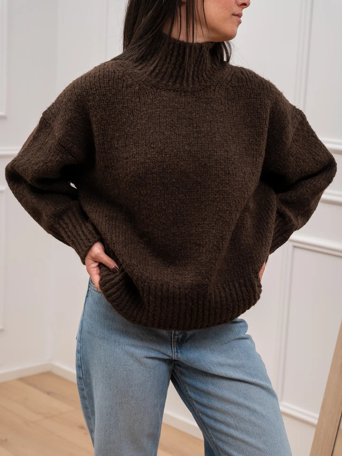 Maglia moro collo a cratere - Vicolo