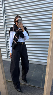 Jeans banana vita super alta- Glamorous