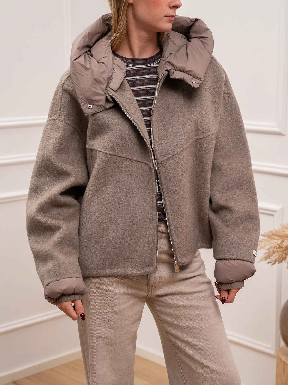 Bomber Combo in lana dettagli imbottiti - HaveOne