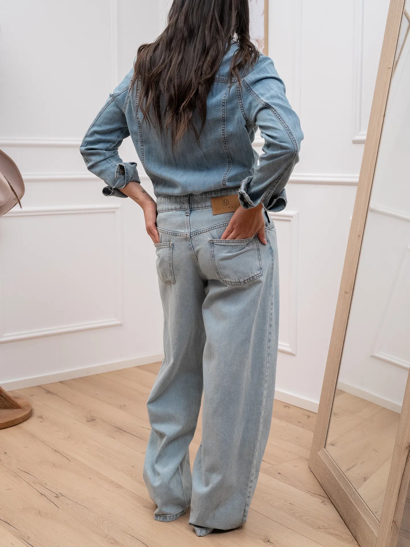 Tuta lunga in denim bicolor - HaveOne