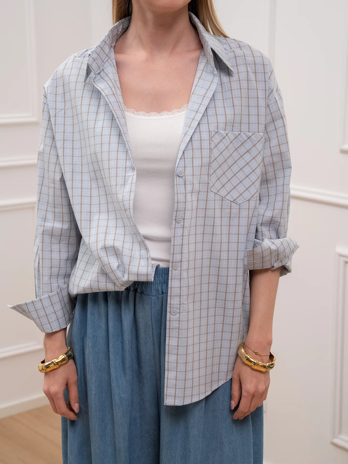 Camicia Gulliver check celeste - Crispy