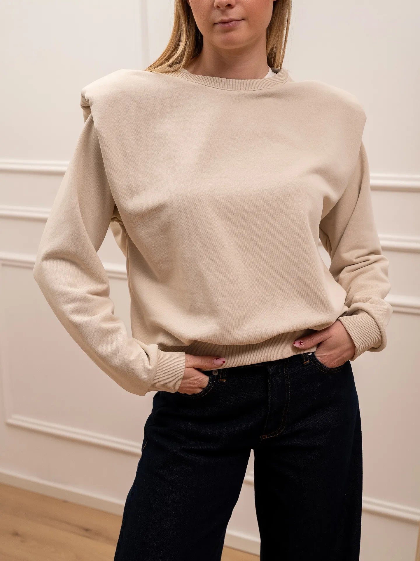 Felpa sabbia spalline imbottite in cotone - Dixie