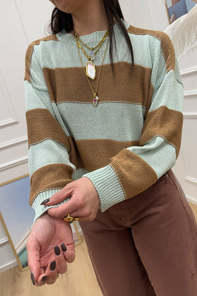 Maglia rigata acqua e kinder - Vicolo