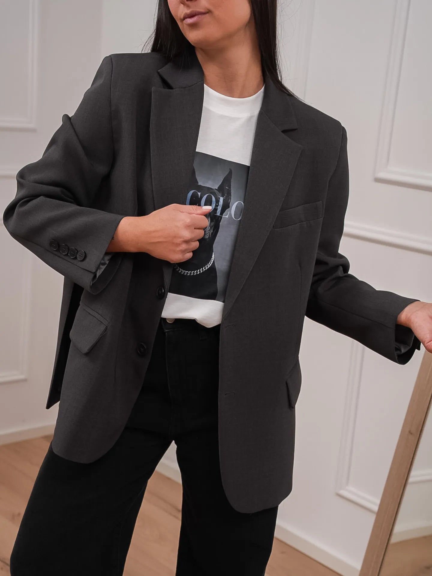 Giacca Ludo piombo con doppia abbottonatura - Vicolo