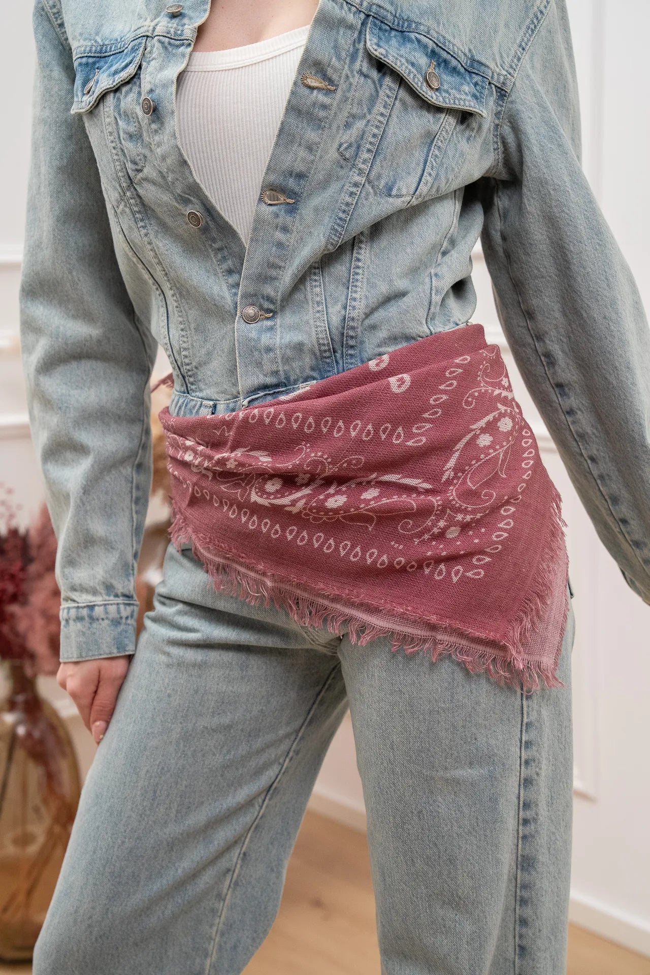 Bandana slavata frangette bordeaux - Tensione In