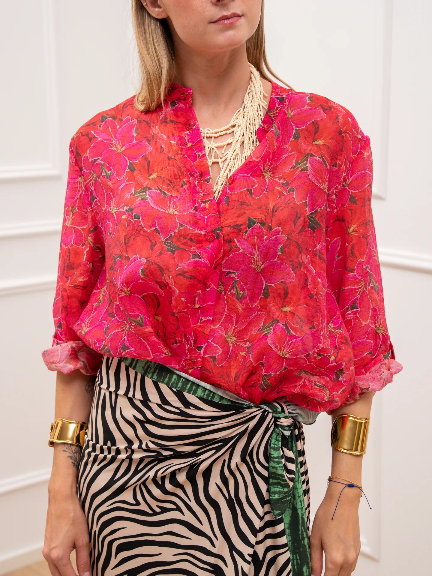 Camicia Giglio rosso in lyocell - HaveOne