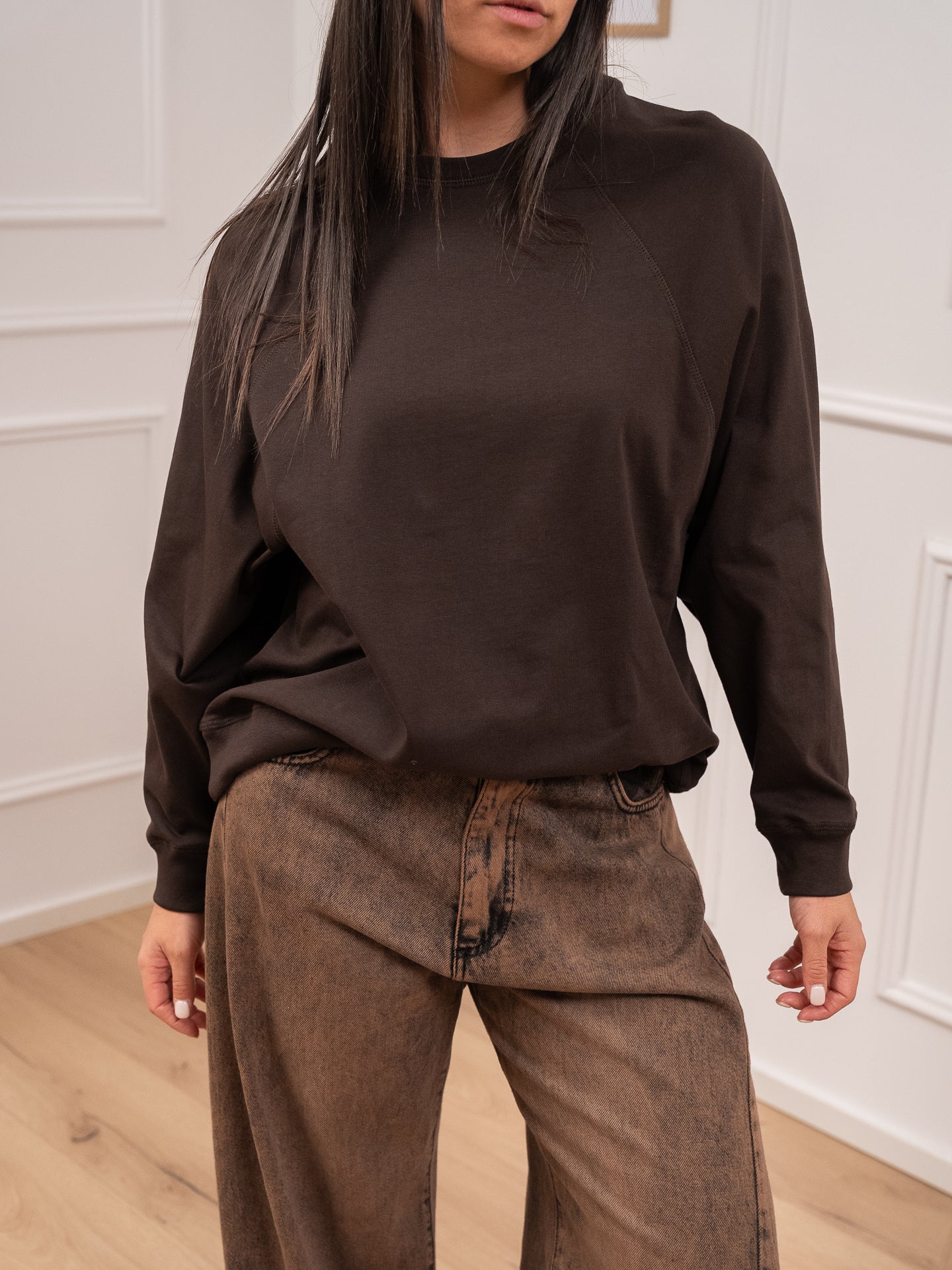 T shirt cioccolato taglio felpa - Vicolo