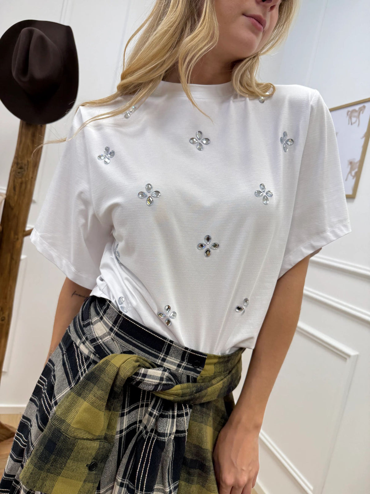 T shirt bianca Diamond basic - Silence Limited