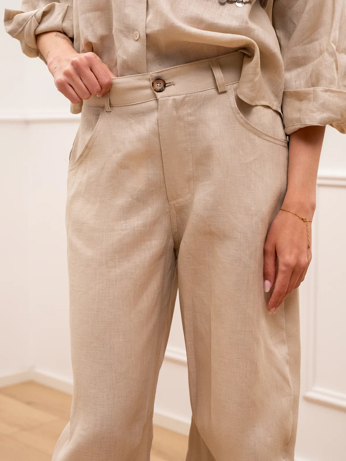 Pantaloni Dreamer sabbia in lino - Tensione In