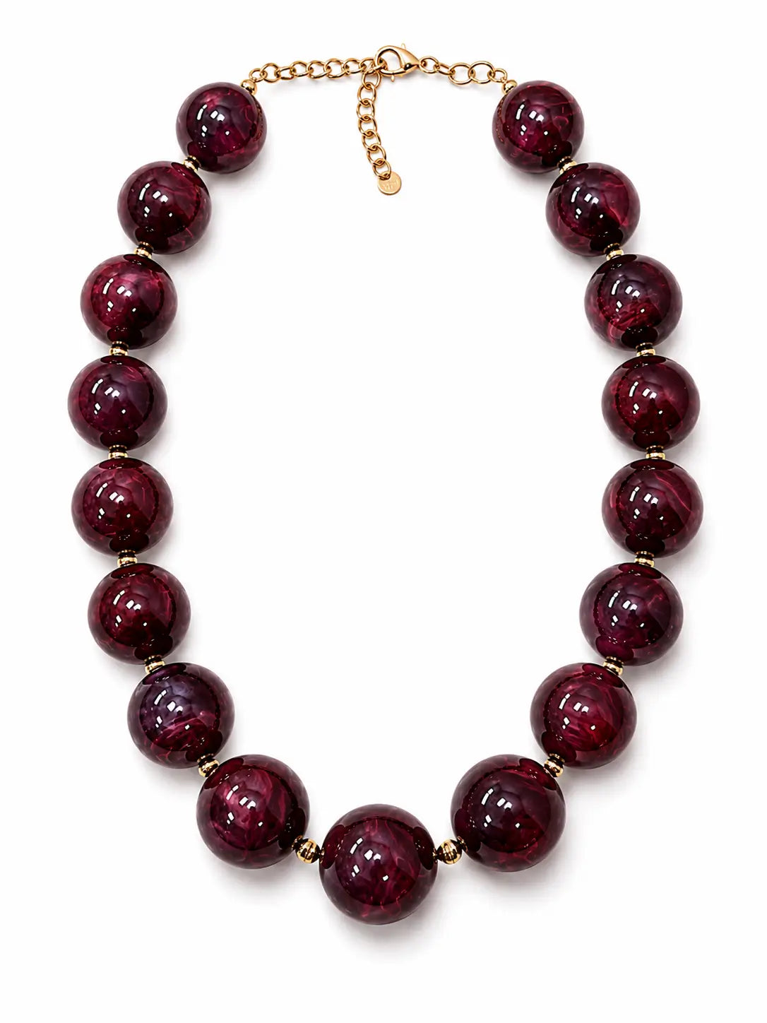 Collana Maxi Balls pietre dure bordeaux - Calibro Shop