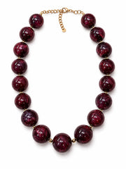 Collana Maxi Balls pietre dure bordeaux - Calibro Shop