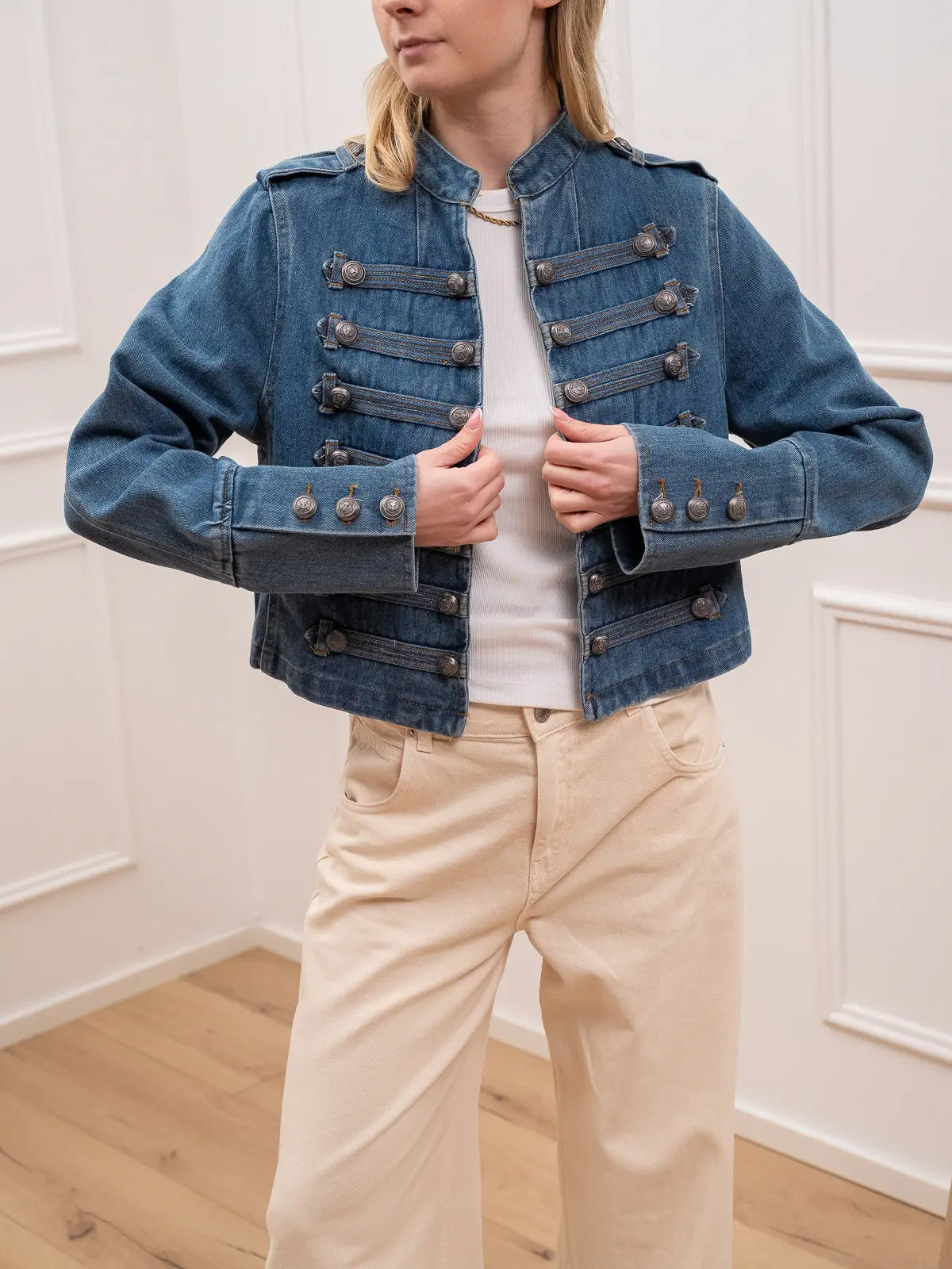 Giacca Napoleon in denim - Tensione In