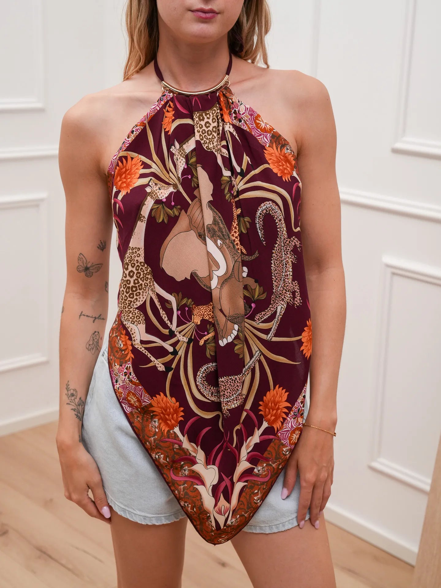 Top foulard Kenya vino - Tensione In