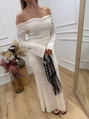 Vestito Stella panna con scollo shiffer - HaveOne