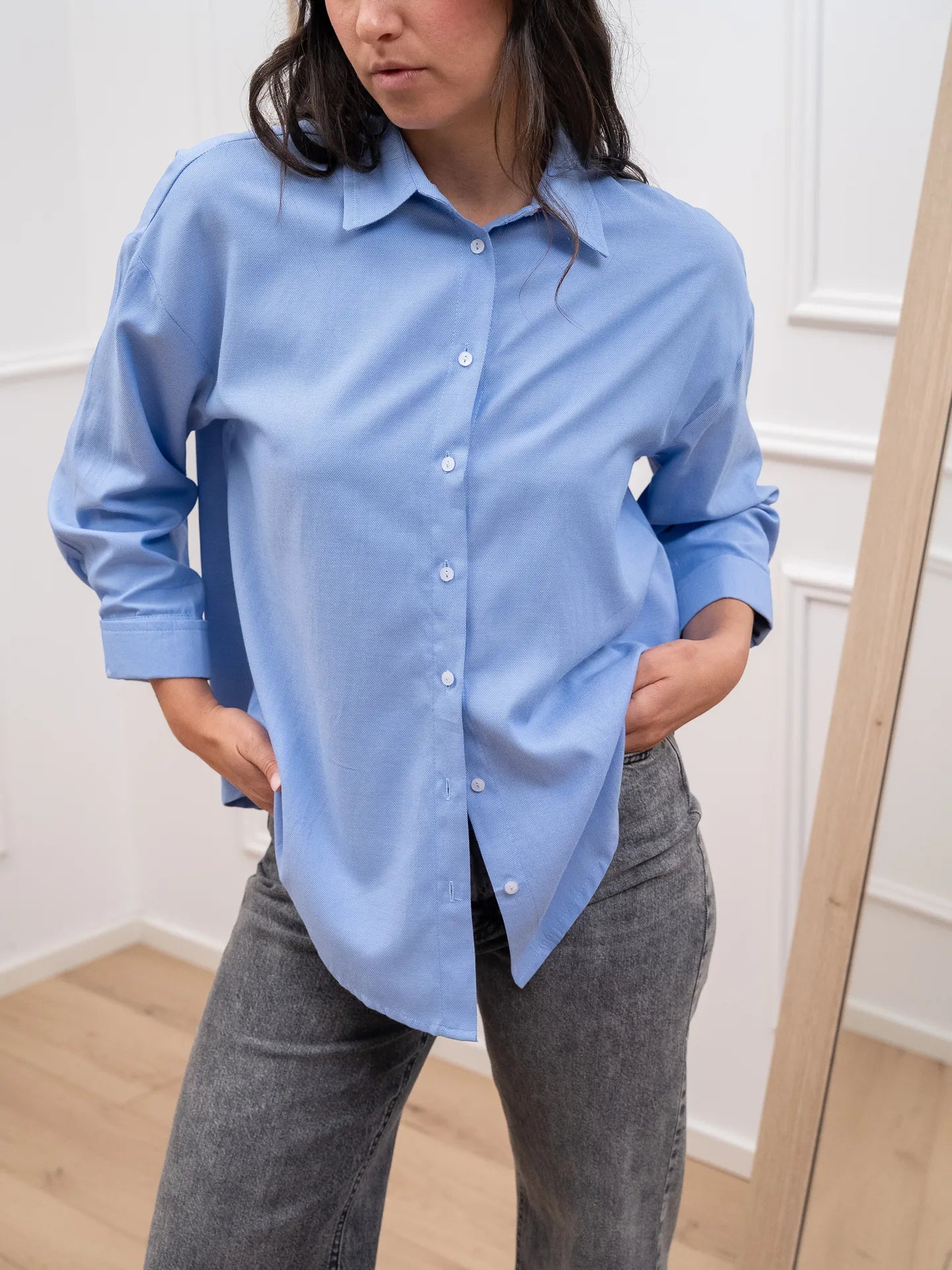 Camicia over celeste oxford - Dixie