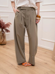 Pantaloni Manny salvia con pinces - Dixie
