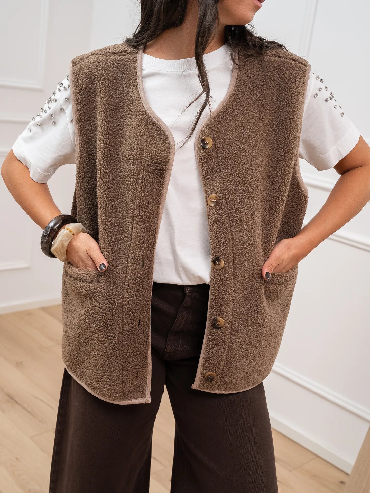 Gilet teddy biscotto - Vicolo