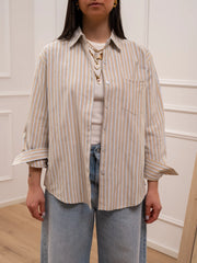 Camicia Melody rigata sabbia - Crispy