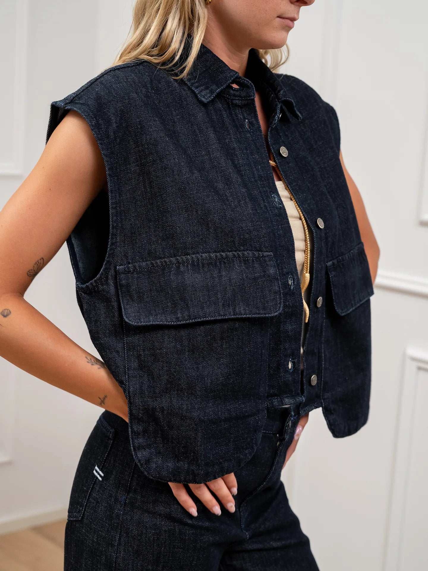Gilet Nour dark denim - Vicolo