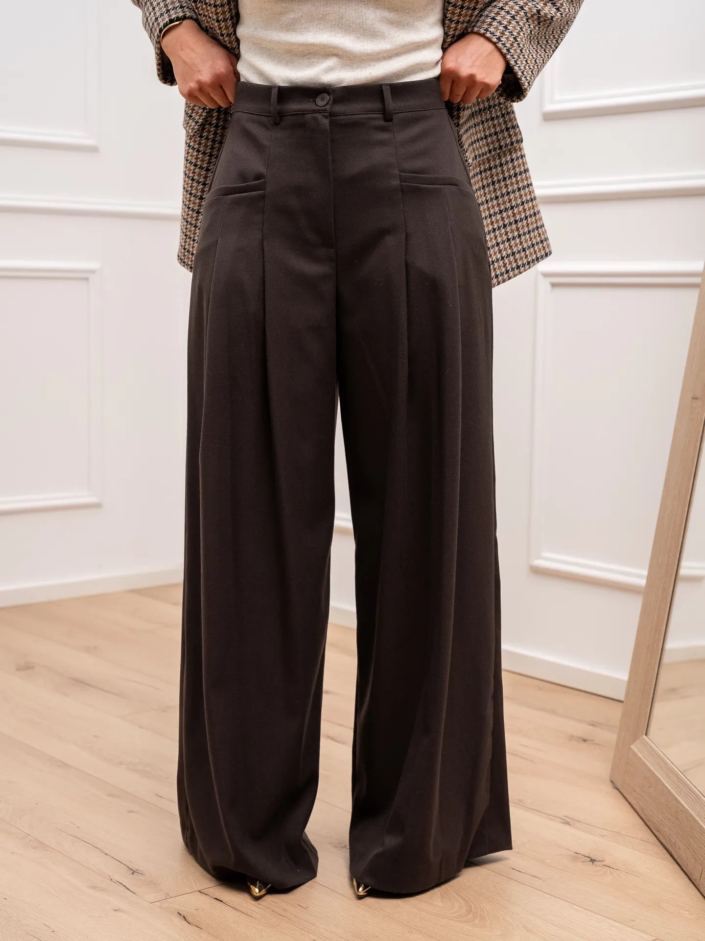 Pantaloni fondente Glenda con pinces piatte - Vicolo