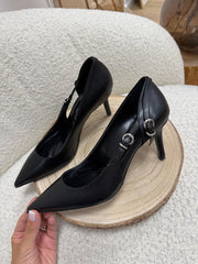 Décolleté nero con fibbie argento - Divine Follie