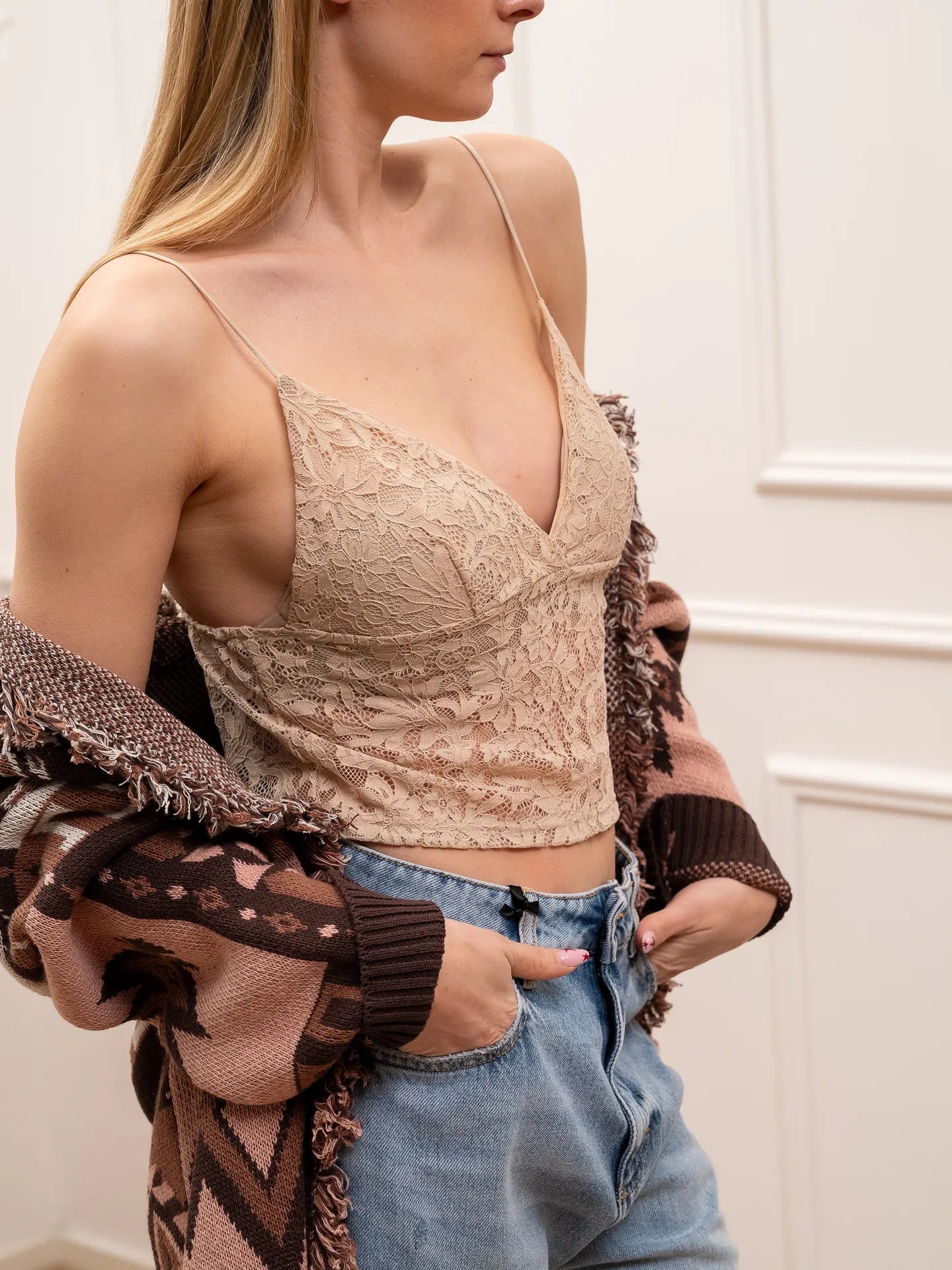 Bralette in pizzo nude - HaveOne