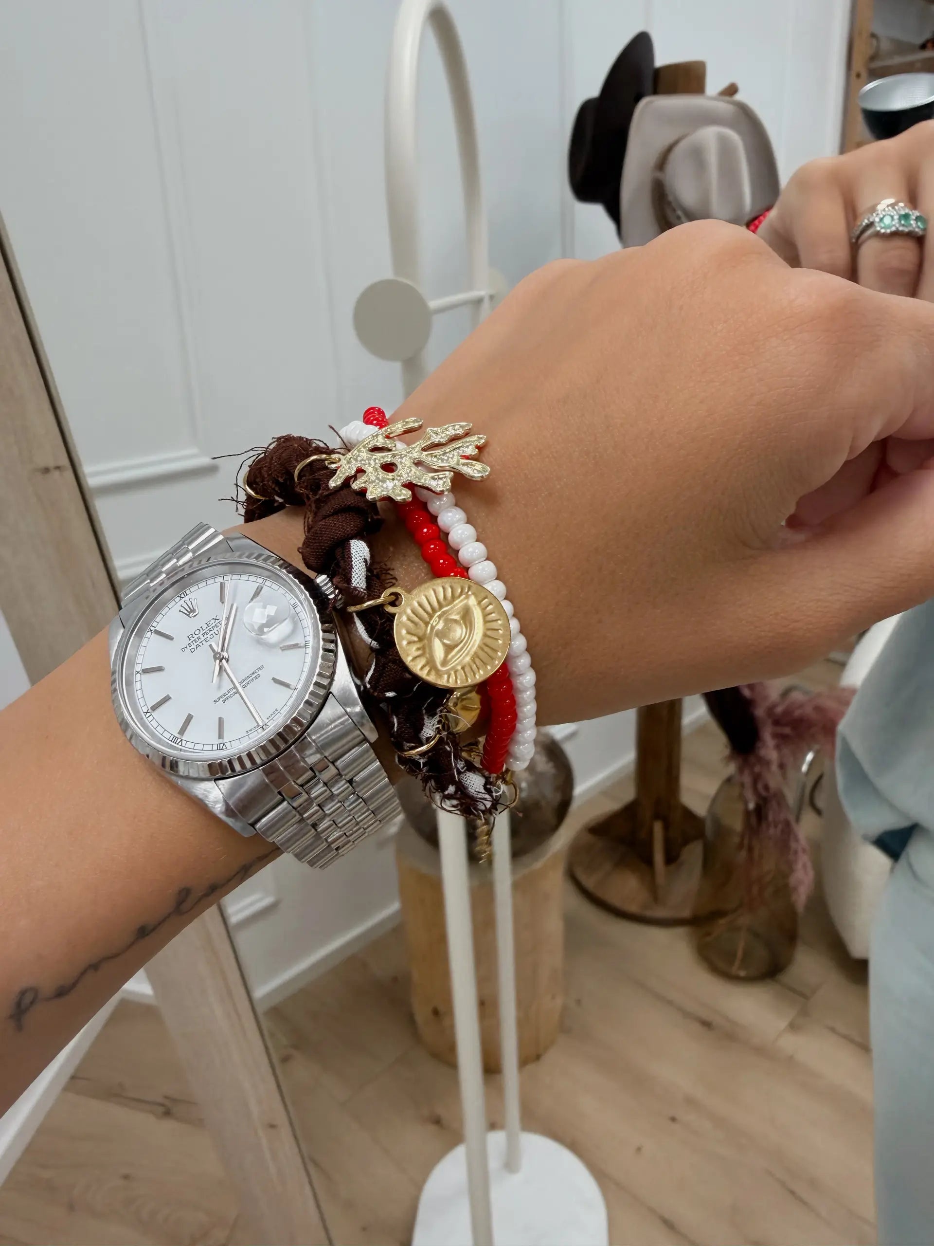 Bracciale bandana a tre fili con charms - Vicolo