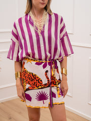 Set Stripe Leopard viola - Vicolo