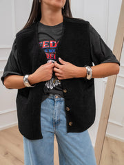 Gilet teddy nero - Vicolo