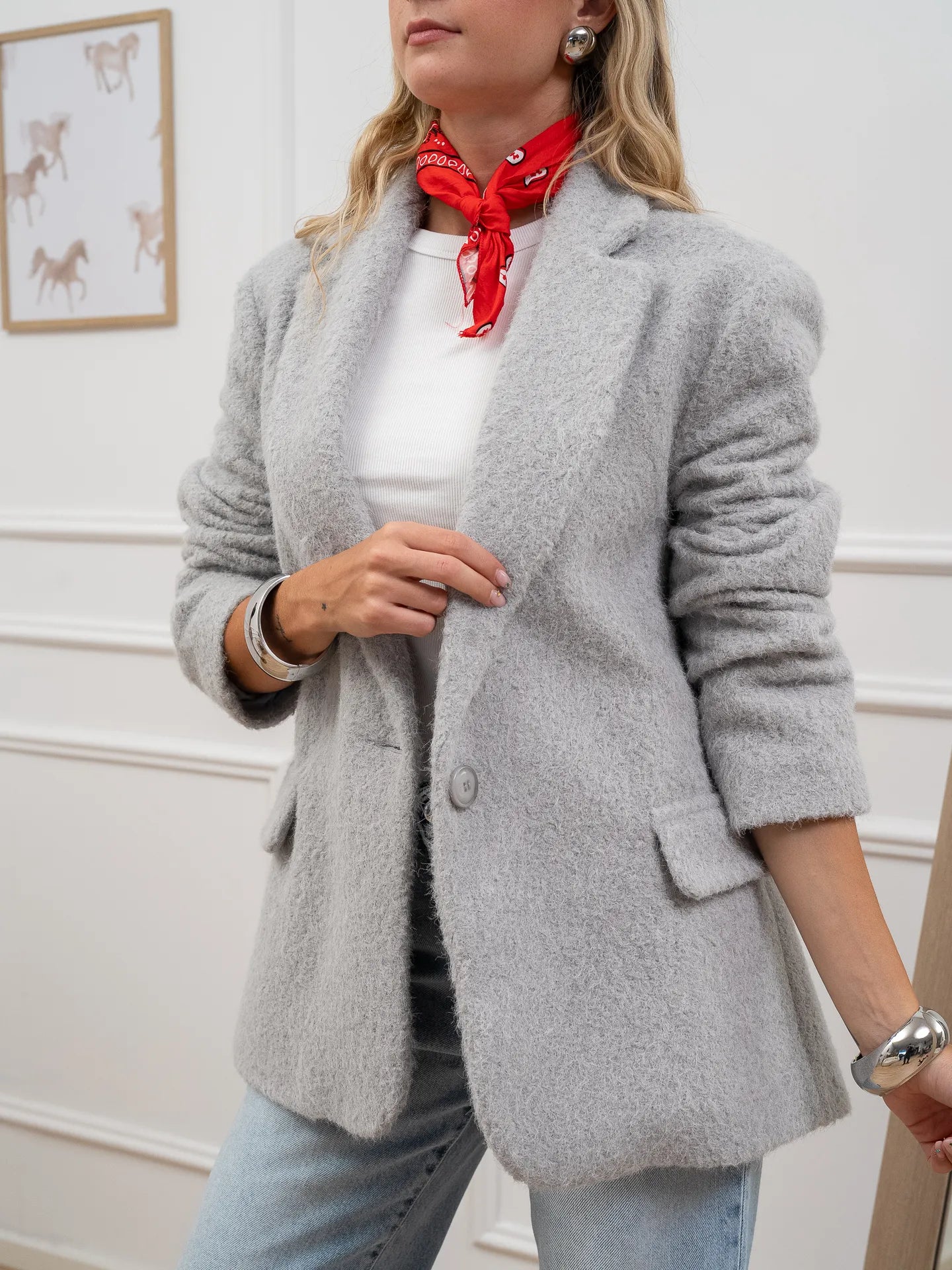 Cappotto corto grigio oversize - HaveOne