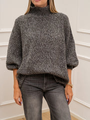 Maglia lupetto over bicolor misto mohair - Kontatto
