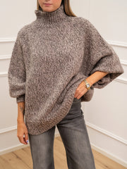 Maglia lupetto over bicolor misto mohair - Kontatto