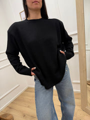 Maglia nera con spalline - Tensione In