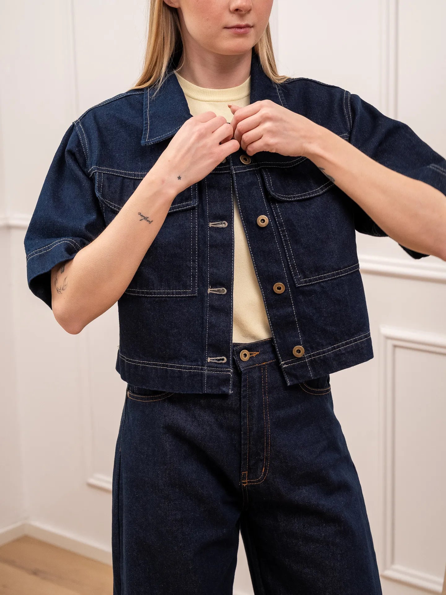 Camicia crop lavaggio zero - Tensione In