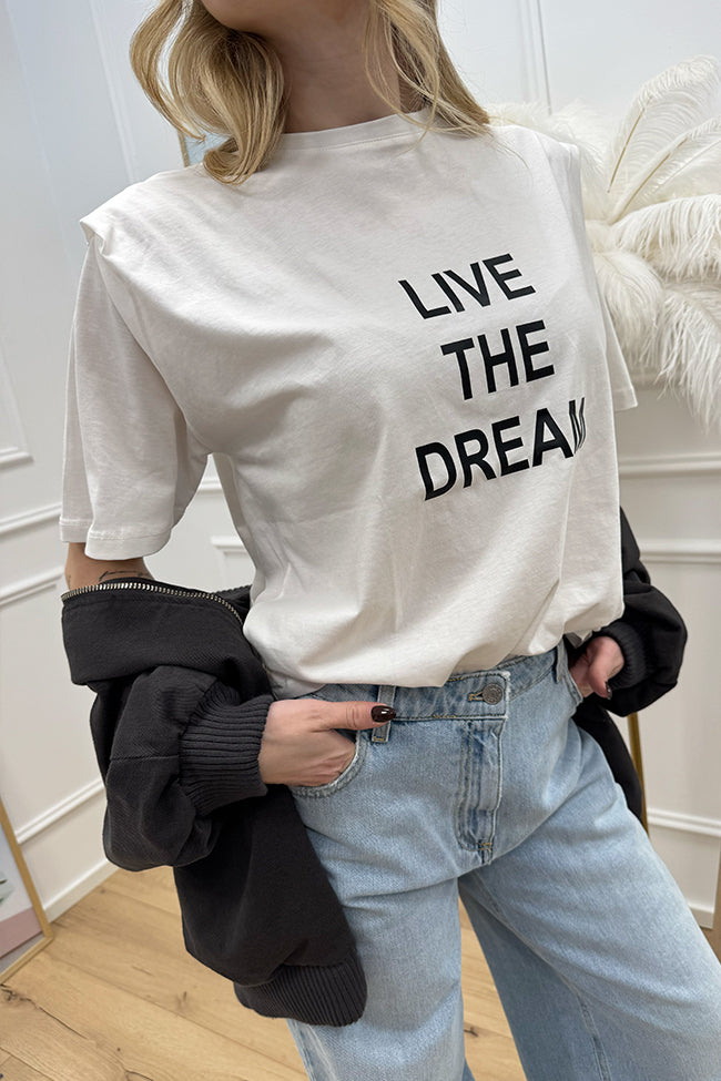 T shirt bianca Live the Dream - SoAllure