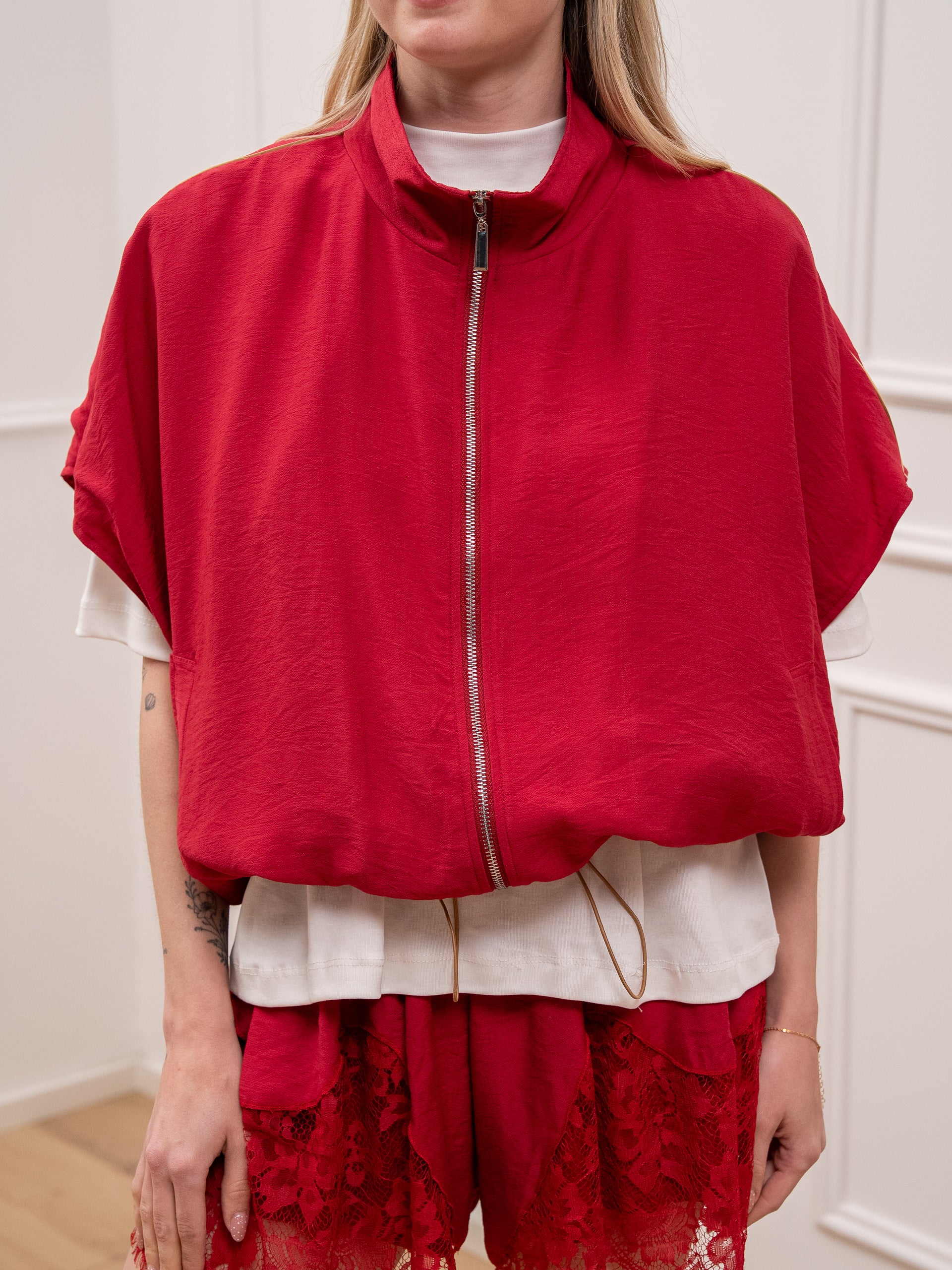 Bomber smanicato india con piping camel - HaveOne