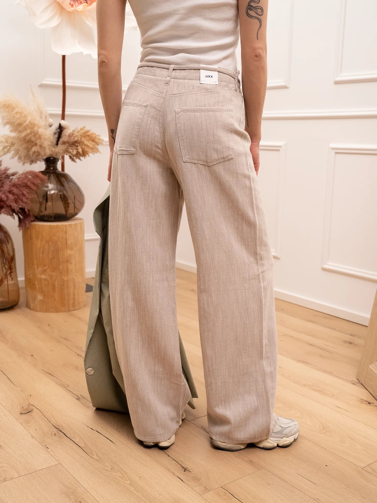 Pantalaccio misto lino sabbia - JJXX