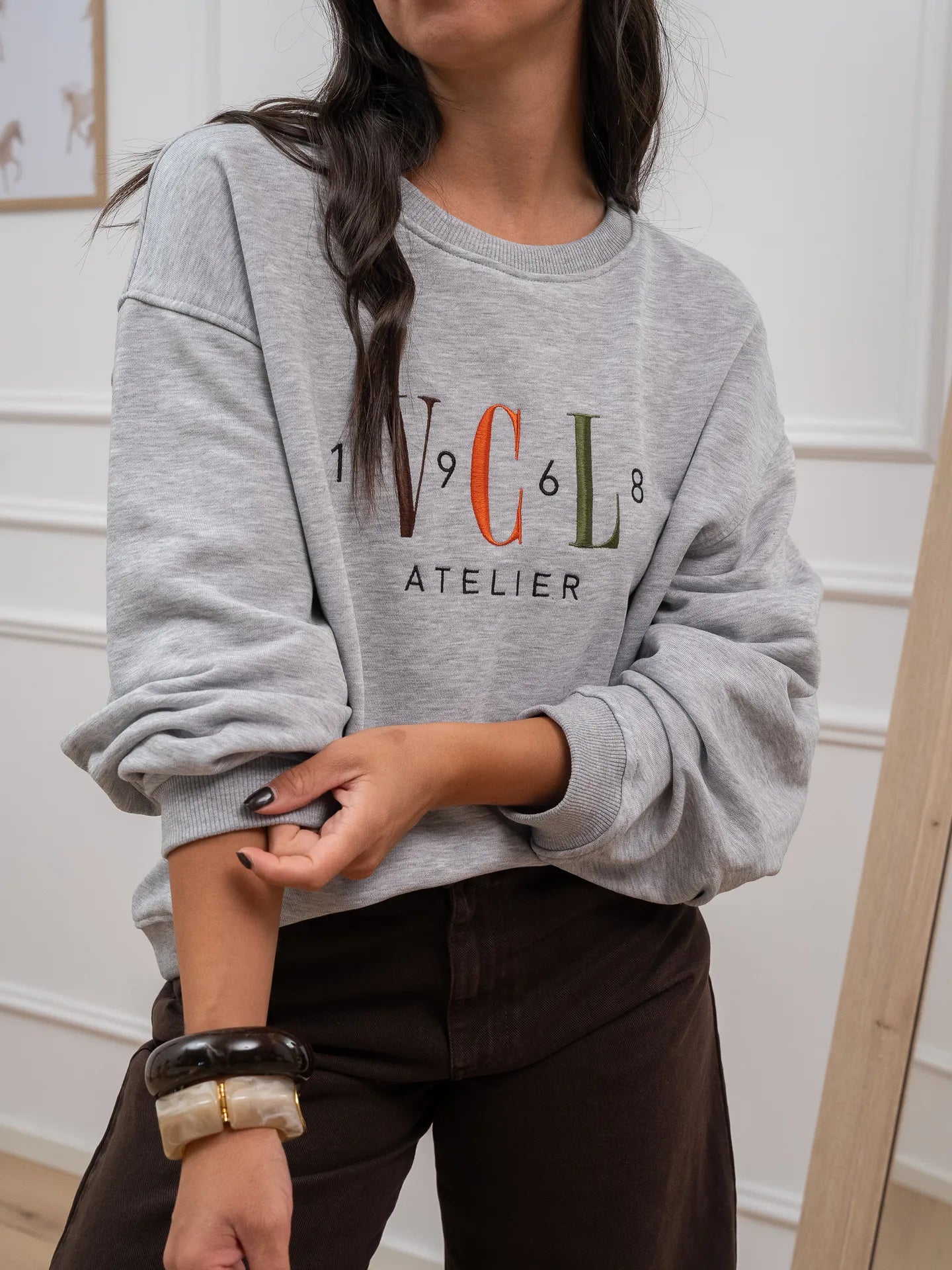 Felpa "VCL atelier" grigia mélange - Vicolo