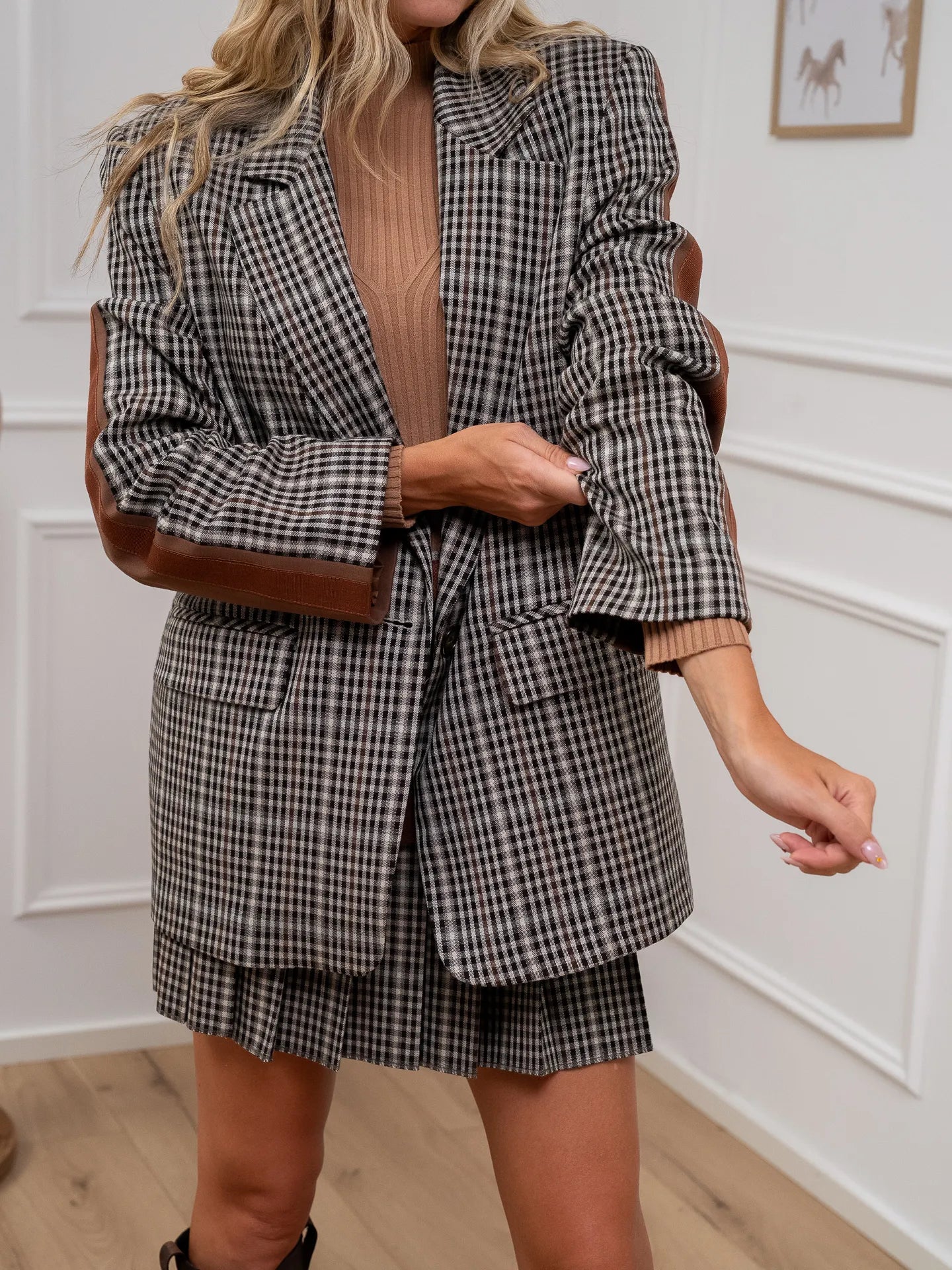 Giacca over fantasia quadri patch bande - Kontatto