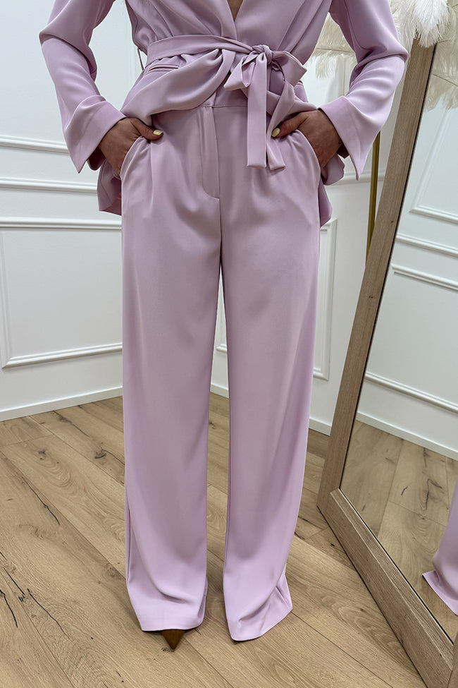 Pantaloni glicine in cady con elastico - Dixie