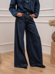 Jeans Madison denim scuro gamba larga - Vicolo