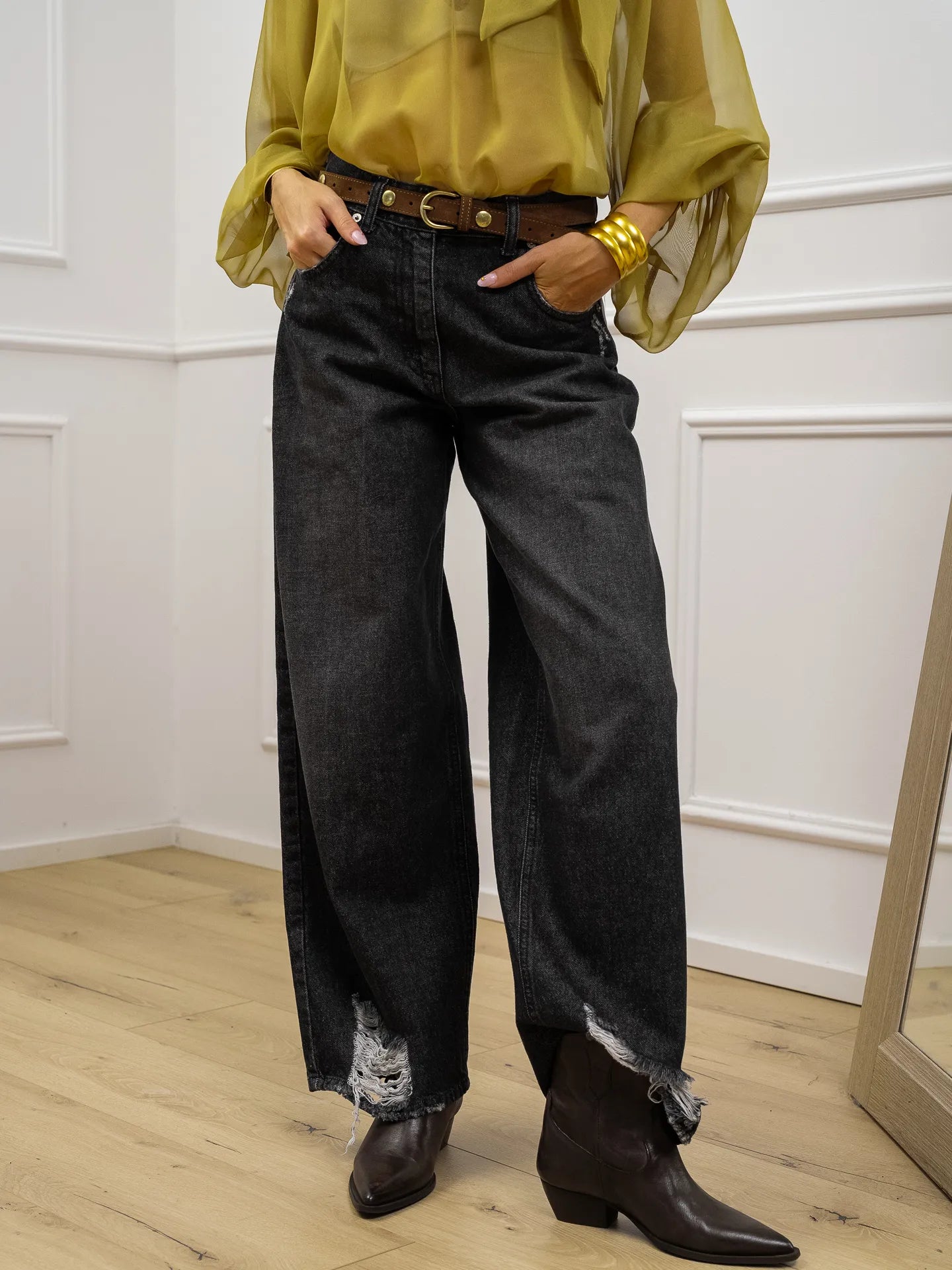 Jeans Bella barrel fit nero - HaveOne