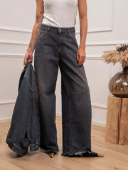 Jeans denim Maite barrel con impunture - Vicolo