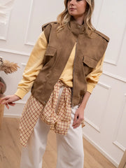 Gilet in dianetto cerato beige - HaveOne