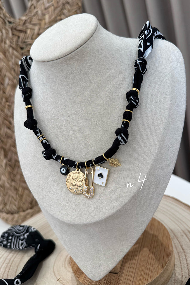 Collana bandana nera Vegas Member - Badhnati