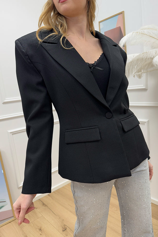 Giacca tramata nera fit avvitato - Vicolo