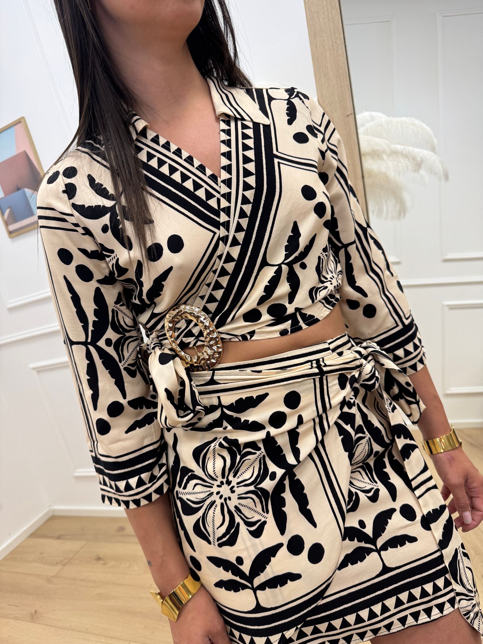 Camicia Botanique panna e nero - HaveOne