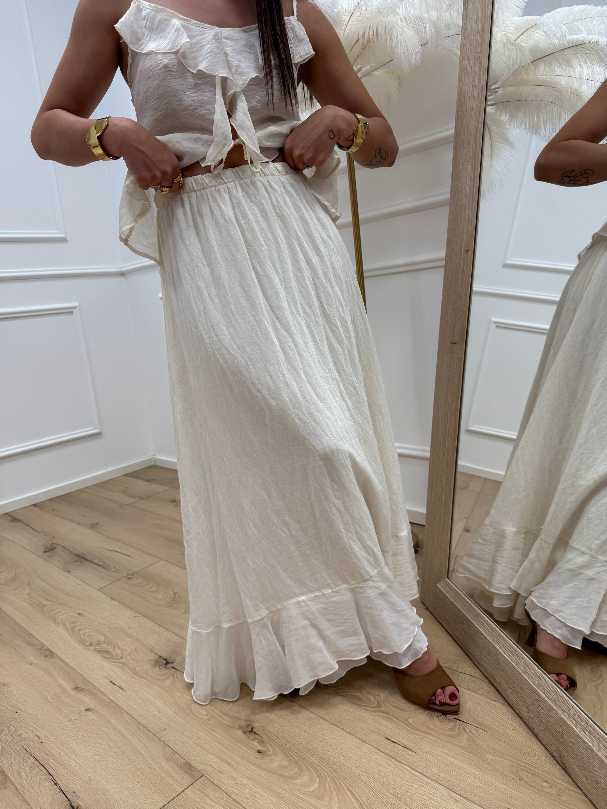 Gonna lunga burro in lyocell - HaveOne