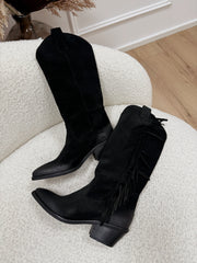 Texano Velour nero con frange - Ovyè