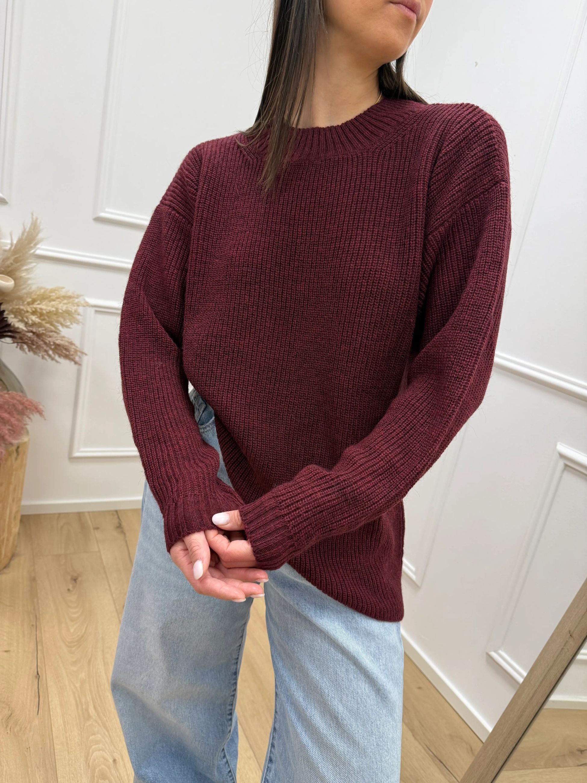 Maglia bordeaux taglio obliquo - Kontatto